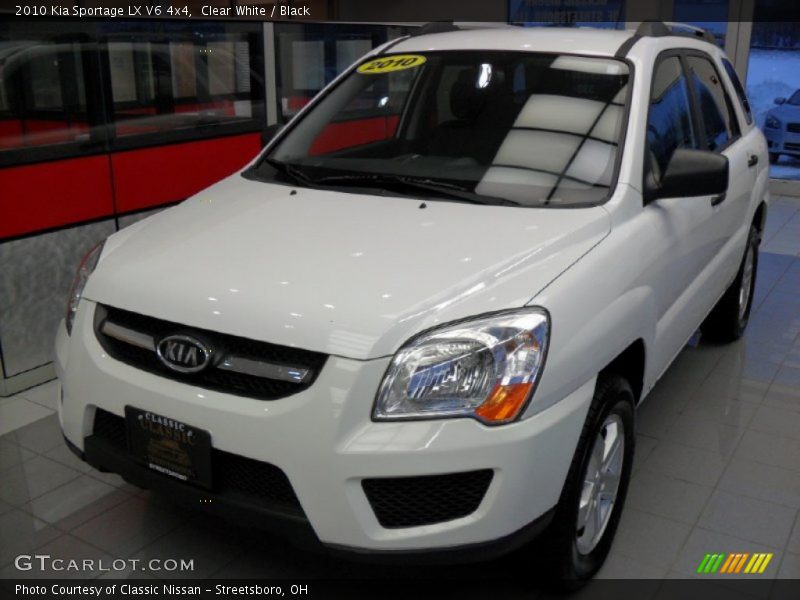 Clear White / Black 2010 Kia Sportage LX V6 4x4