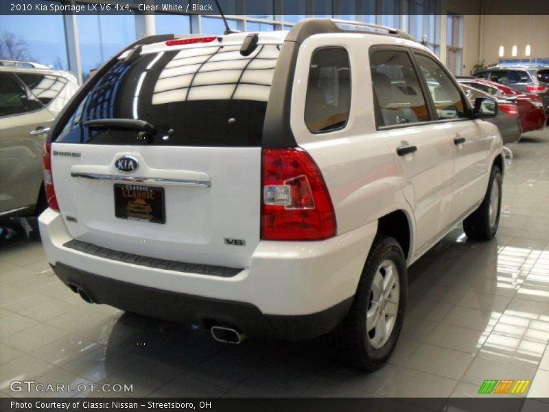 Clear White / Black 2010 Kia Sportage LX V6 4x4