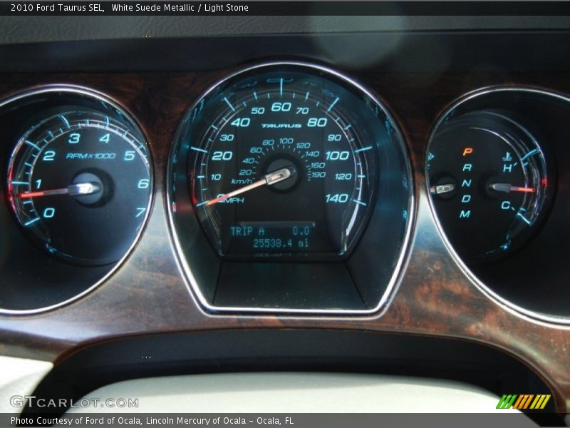 White Suede Metallic / Light Stone 2010 Ford Taurus SEL