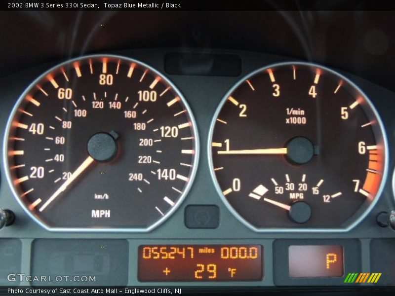 Topaz Blue Metallic / Black 2002 BMW 3 Series 330i Sedan