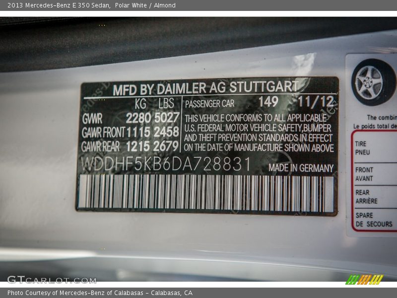 Polar White / Almond 2013 Mercedes-Benz E 350 Sedan