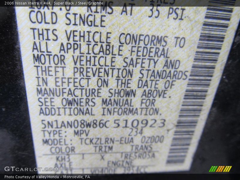 Super Black / Steel/Graphite 2006 Nissan Xterra X 4x4