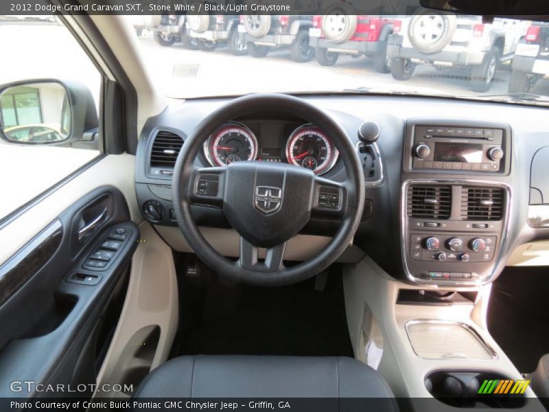 Stone White / Black/Light Graystone 2012 Dodge Grand Caravan SXT
