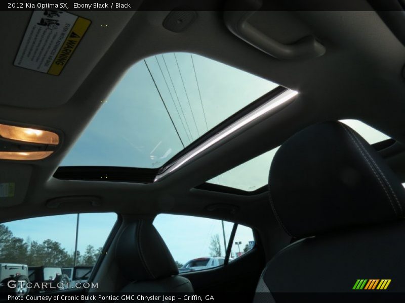 Sunroof of 2012 Optima SX