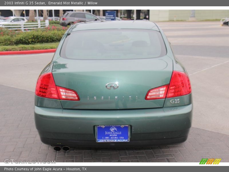 Emerald Mist Metallic / Willow 2003 Infiniti G 35 Sedan