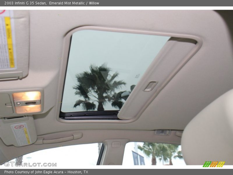 Sunroof of 2003 G 35 Sedan