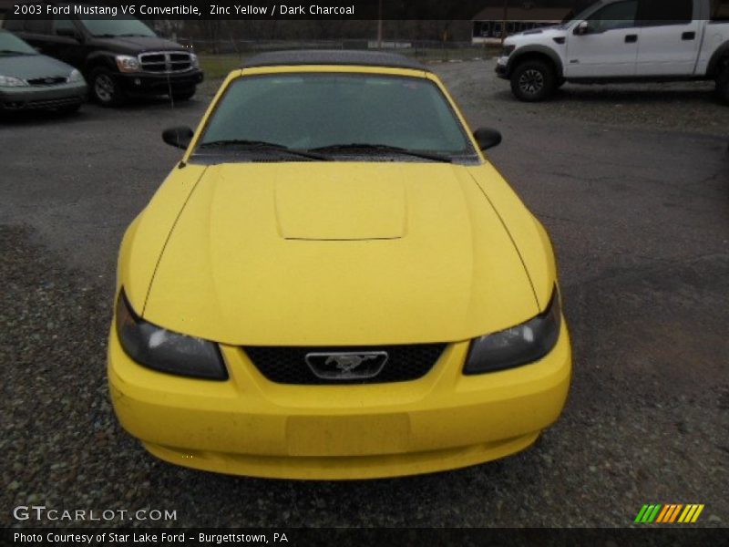 Zinc Yellow / Dark Charcoal 2003 Ford Mustang V6 Convertible