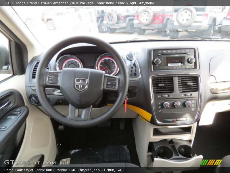 Sandstone / Black/Light Graystone 2013 Dodge Grand Caravan American Value Package