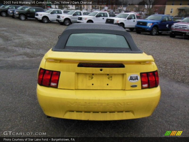 Zinc Yellow / Dark Charcoal 2003 Ford Mustang V6 Convertible
