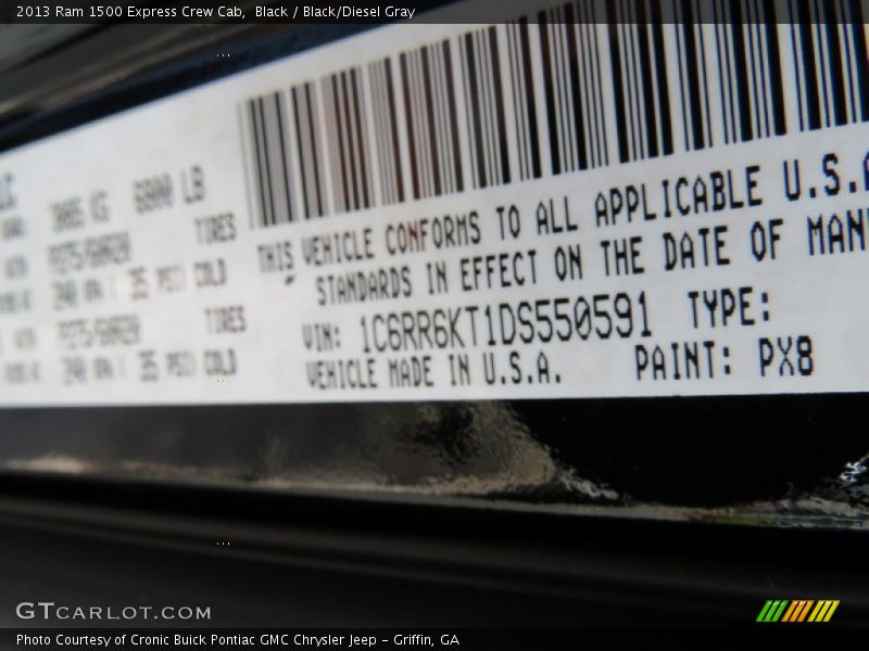 Black / Black/Diesel Gray 2013 Ram 1500 Express Crew Cab