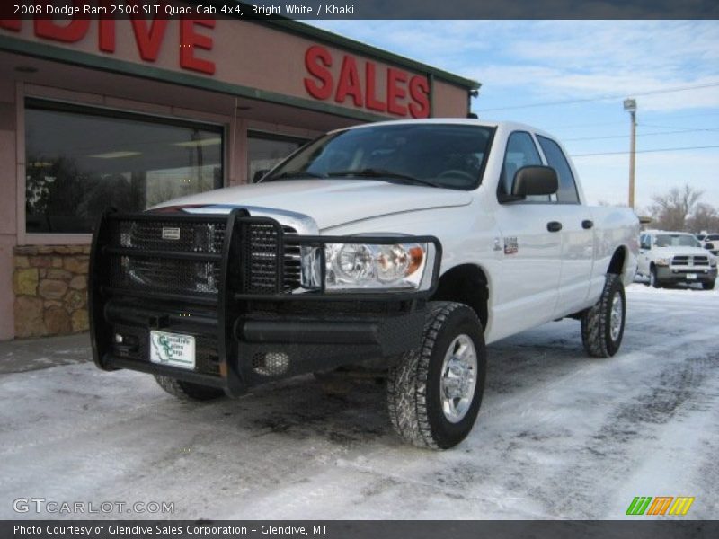 Bright White / Khaki 2008 Dodge Ram 2500 SLT Quad Cab 4x4