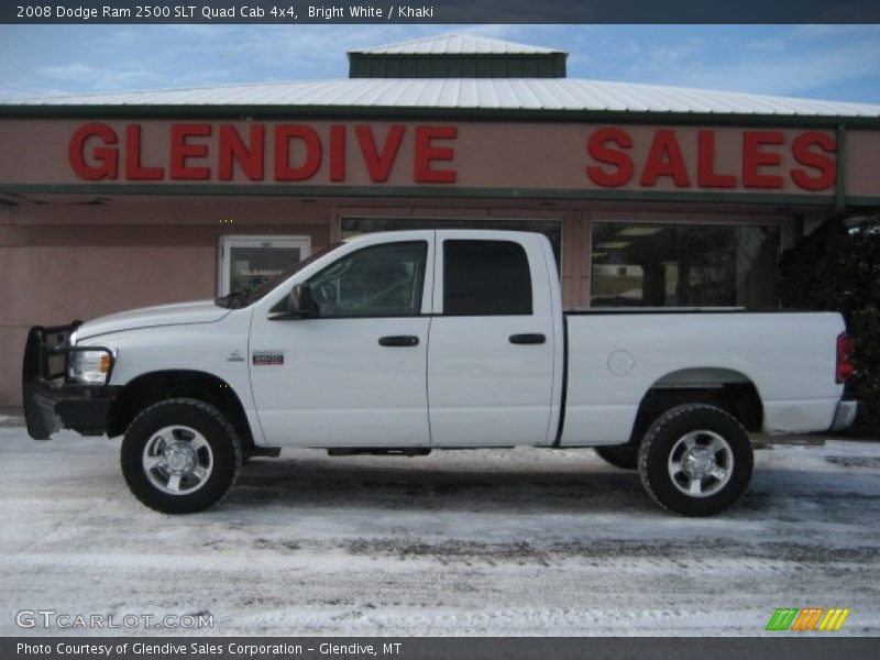 Bright White / Khaki 2008 Dodge Ram 2500 SLT Quad Cab 4x4