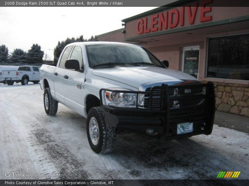 Bright White / Khaki 2008 Dodge Ram 2500 SLT Quad Cab 4x4