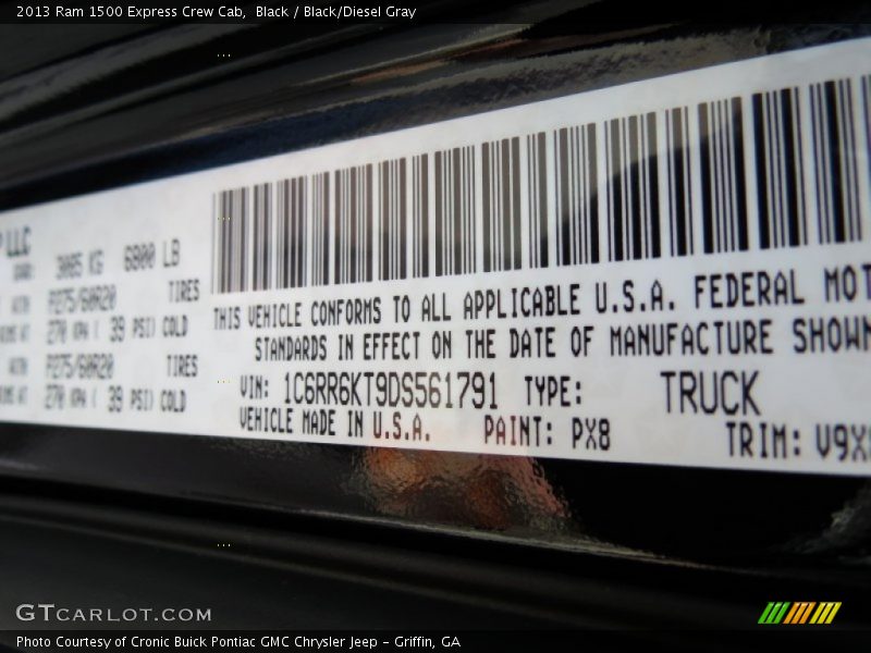 Black / Black/Diesel Gray 2013 Ram 1500 Express Crew Cab