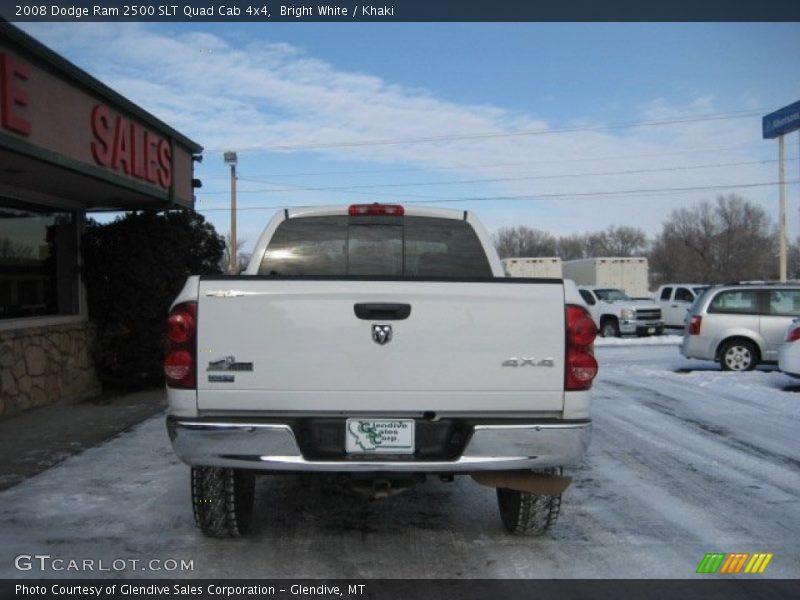 Bright White / Khaki 2008 Dodge Ram 2500 SLT Quad Cab 4x4