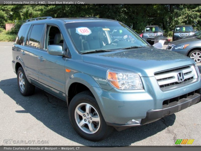 Steel Blue Metallic / Gray 2008 Honda Pilot EX-L 4WD