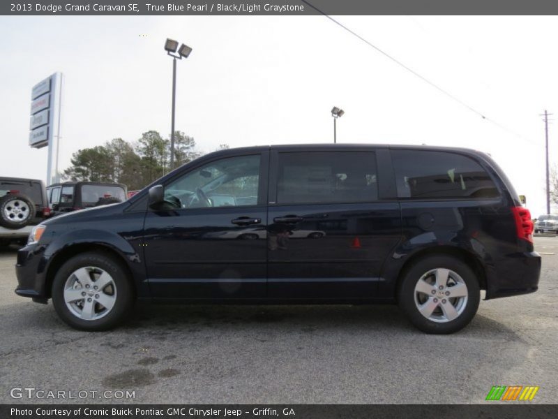 True Blue Pearl / Black/Light Graystone 2013 Dodge Grand Caravan SE