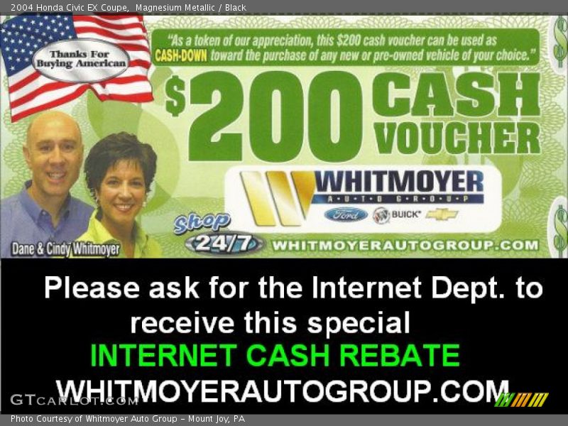 Magnesium Metallic / Black 2004 Honda Civic EX Coupe