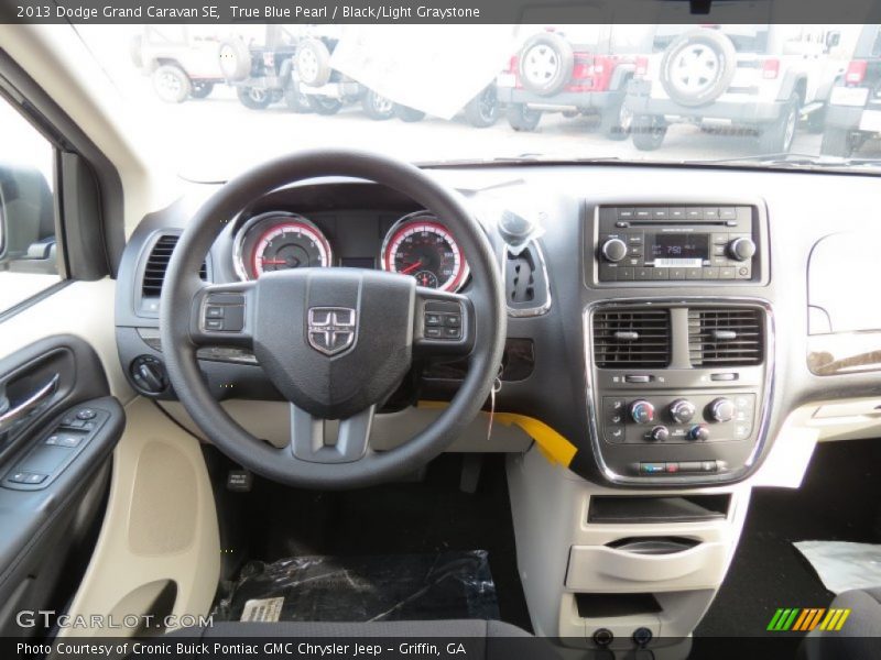 True Blue Pearl / Black/Light Graystone 2013 Dodge Grand Caravan SE