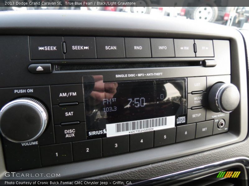 True Blue Pearl / Black/Light Graystone 2013 Dodge Grand Caravan SE