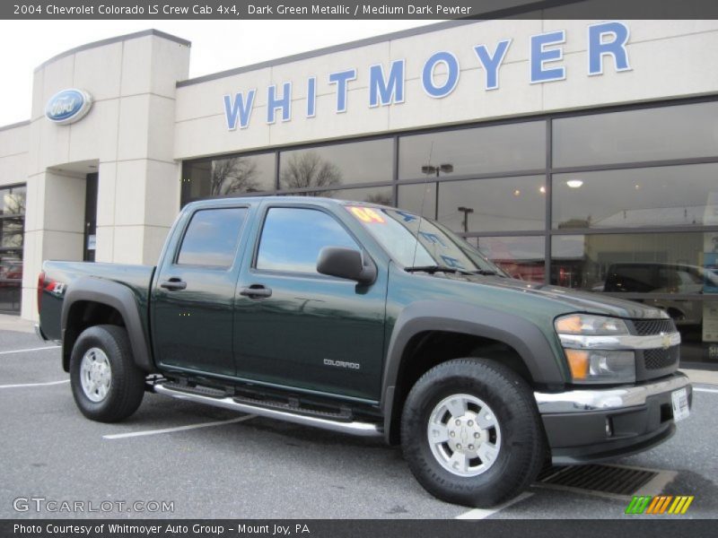 Dark Green Metallic / Medium Dark Pewter 2004 Chevrolet Colorado LS Crew Cab 4x4