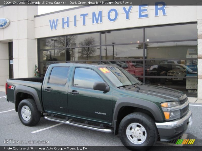 Dark Green Metallic / Medium Dark Pewter 2004 Chevrolet Colorado LS Crew Cab 4x4