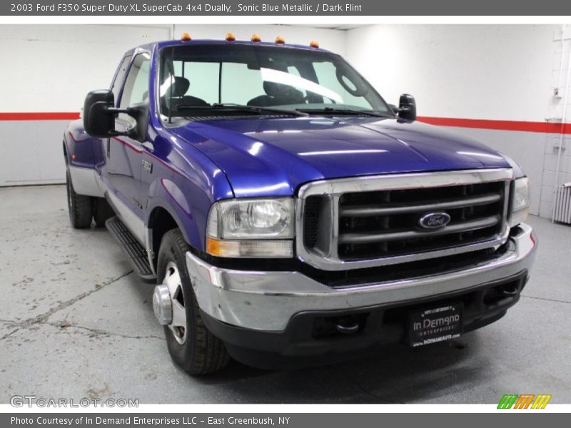 Sonic Blue Metallic / Dark Flint 2003 Ford F350 Super Duty XL SuperCab 4x4 Dually
