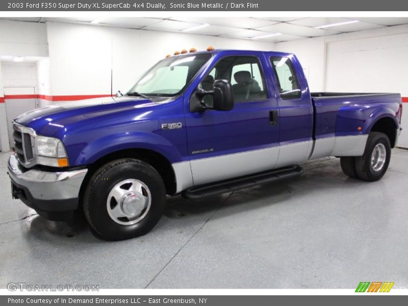 Sonic Blue Metallic / Dark Flint 2003 Ford F350 Super Duty XL SuperCab 4x4 Dually
