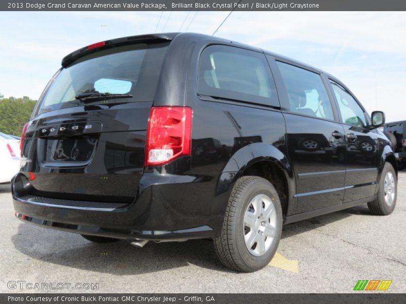 Brilliant Black Crystal Pearl / Black/Light Graystone 2013 Dodge Grand Caravan American Value Package