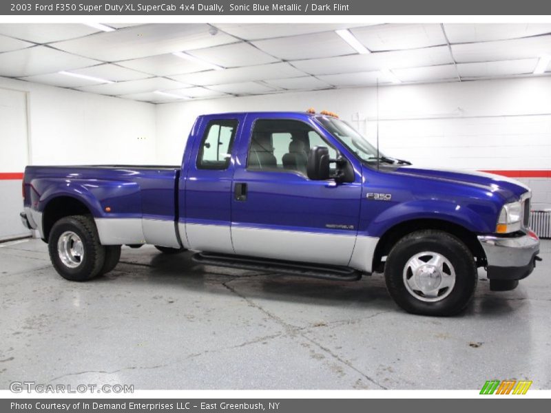 Sonic Blue Metallic / Dark Flint 2003 Ford F350 Super Duty XL SuperCab 4x4 Dually