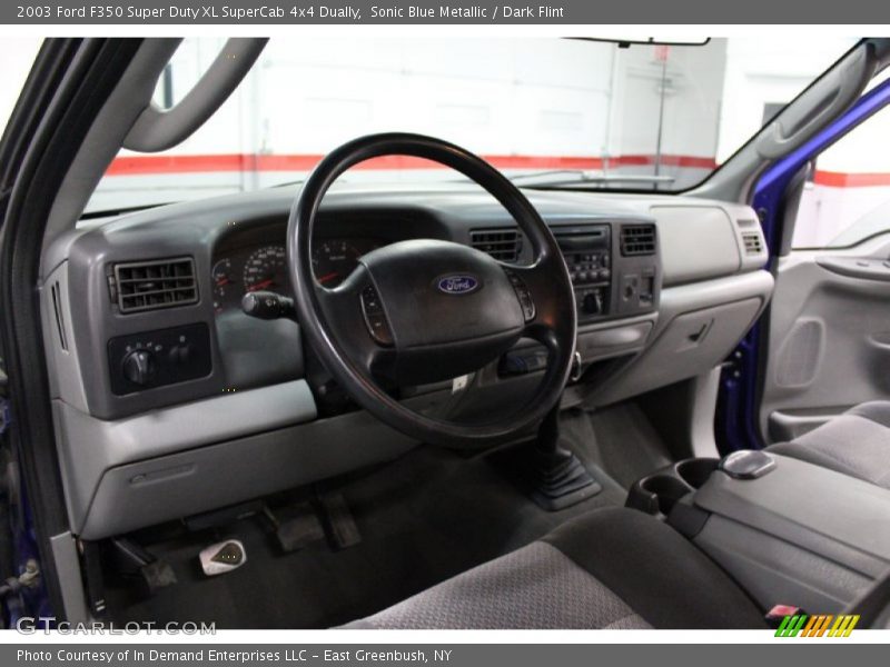 Sonic Blue Metallic / Dark Flint 2003 Ford F350 Super Duty XL SuperCab 4x4 Dually