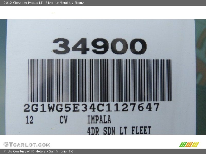 Silver Ice Metallic / Ebony 2012 Chevrolet Impala LT