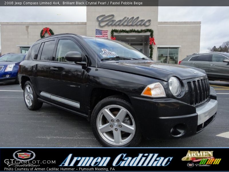 Brilliant Black Crystal Pearl / Pastel Pebble Beige 2008 Jeep Compass Limited 4x4