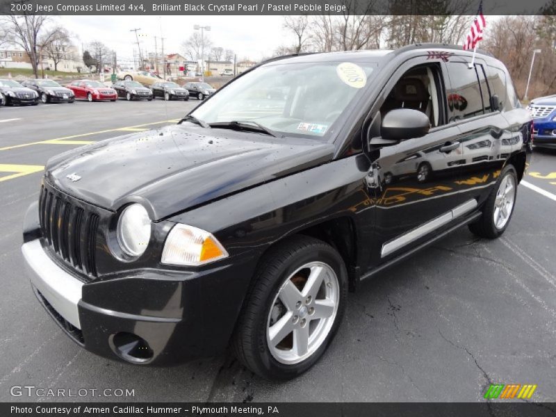 Brilliant Black Crystal Pearl / Pastel Pebble Beige 2008 Jeep Compass Limited 4x4