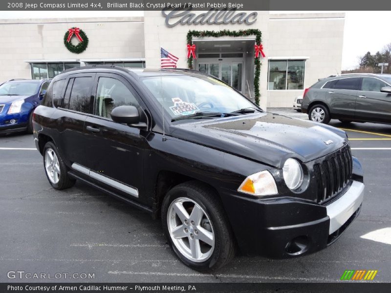 Brilliant Black Crystal Pearl / Pastel Pebble Beige 2008 Jeep Compass Limited 4x4