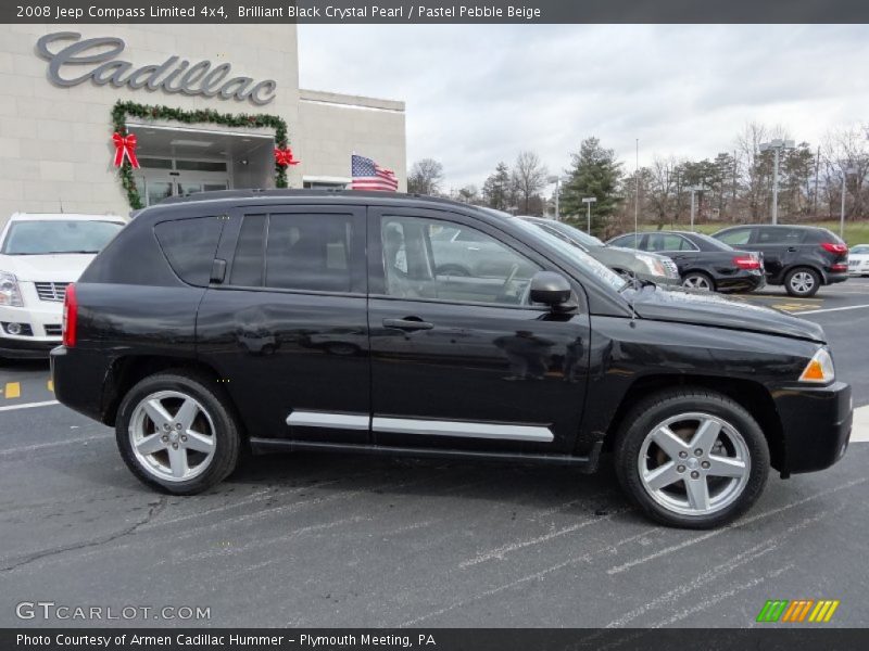 Brilliant Black Crystal Pearl / Pastel Pebble Beige 2008 Jeep Compass Limited 4x4