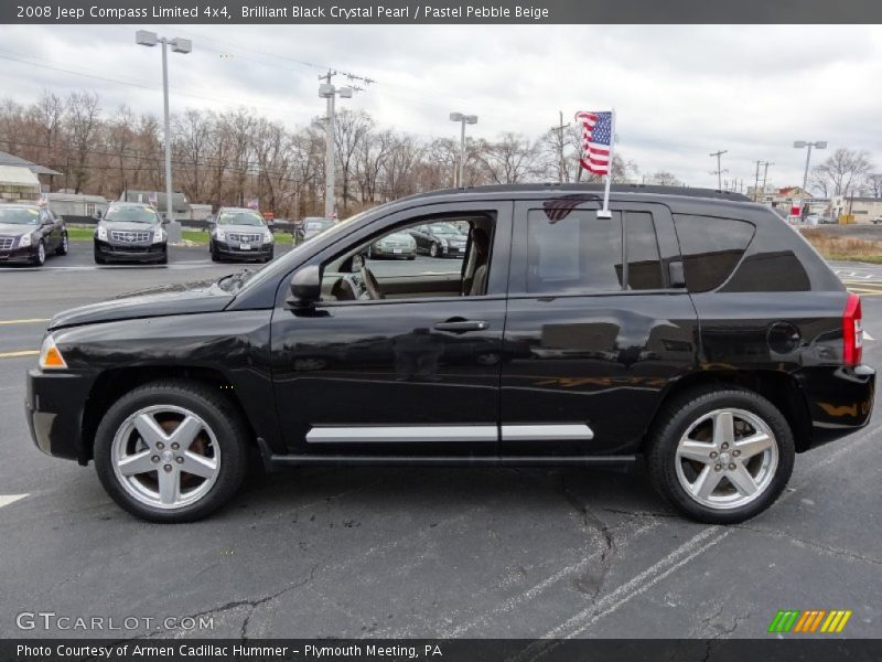 Brilliant Black Crystal Pearl / Pastel Pebble Beige 2008 Jeep Compass Limited 4x4