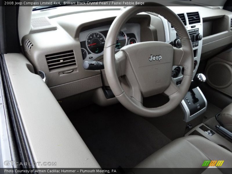 Brilliant Black Crystal Pearl / Pastel Pebble Beige 2008 Jeep Compass Limited 4x4