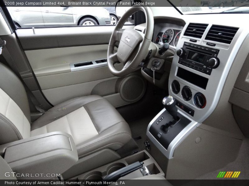 Brilliant Black Crystal Pearl / Pastel Pebble Beige 2008 Jeep Compass Limited 4x4
