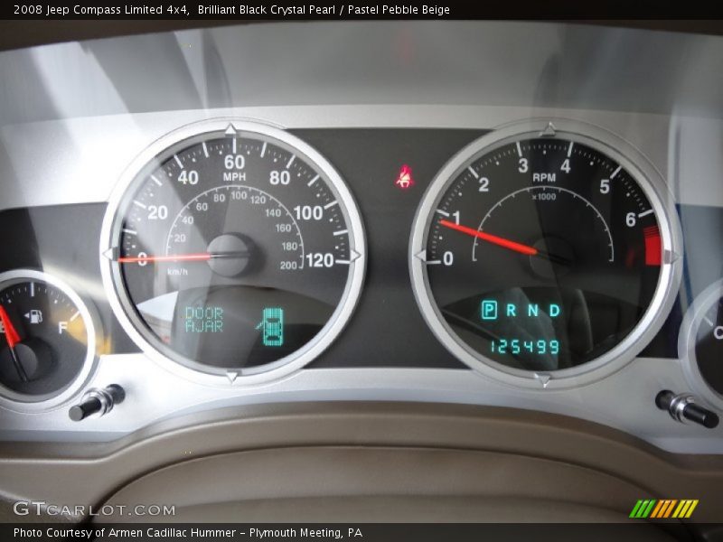 Brilliant Black Crystal Pearl / Pastel Pebble Beige 2008 Jeep Compass Limited 4x4