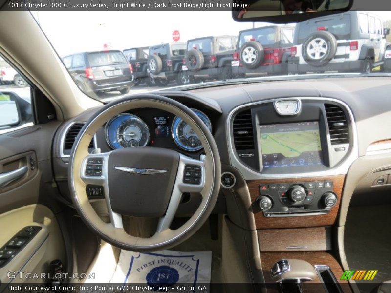 Bright White / Dark Frost Beige/Light Frost Beige 2013 Chrysler 300 C Luxury Series