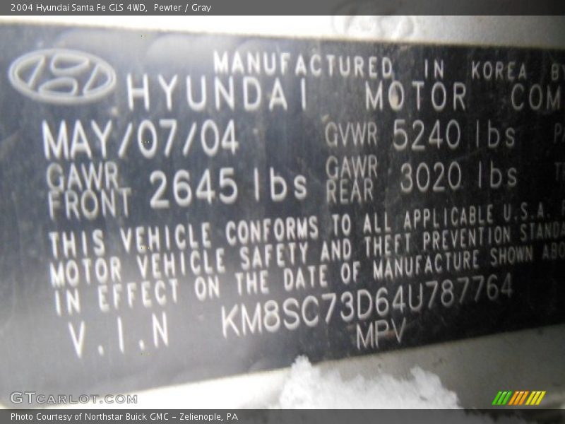 Pewter / Gray 2004 Hyundai Santa Fe GLS 4WD