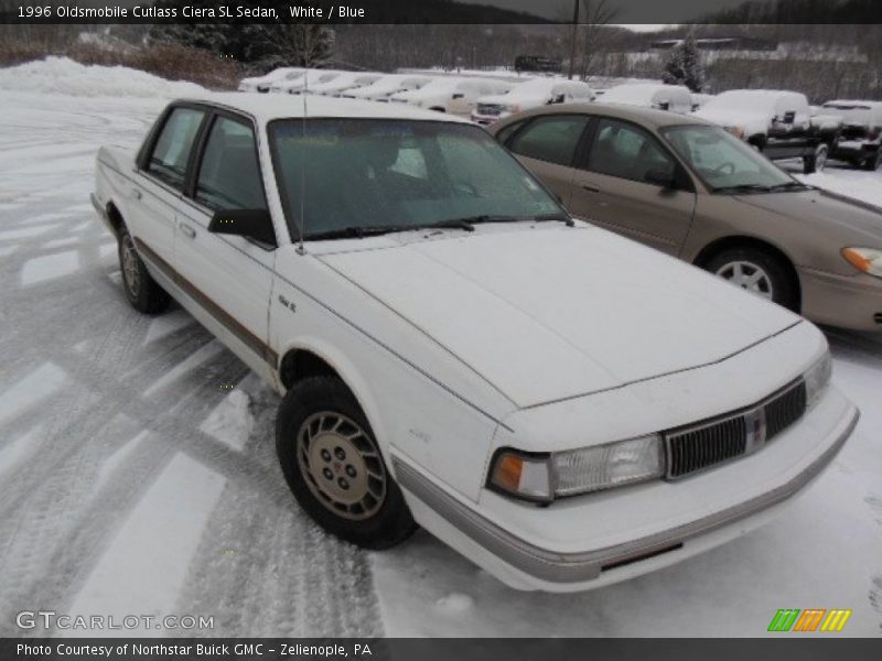 White / Blue 1996 Oldsmobile Cutlass Ciera SL Sedan