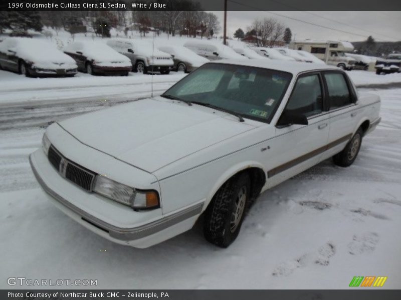 White / Blue 1996 Oldsmobile Cutlass Ciera SL Sedan