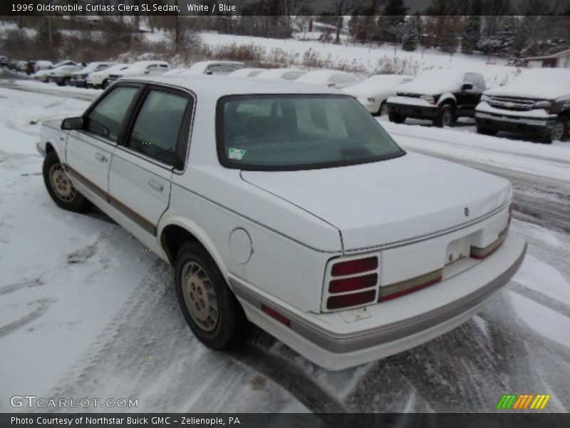 White / Blue 1996 Oldsmobile Cutlass Ciera SL Sedan