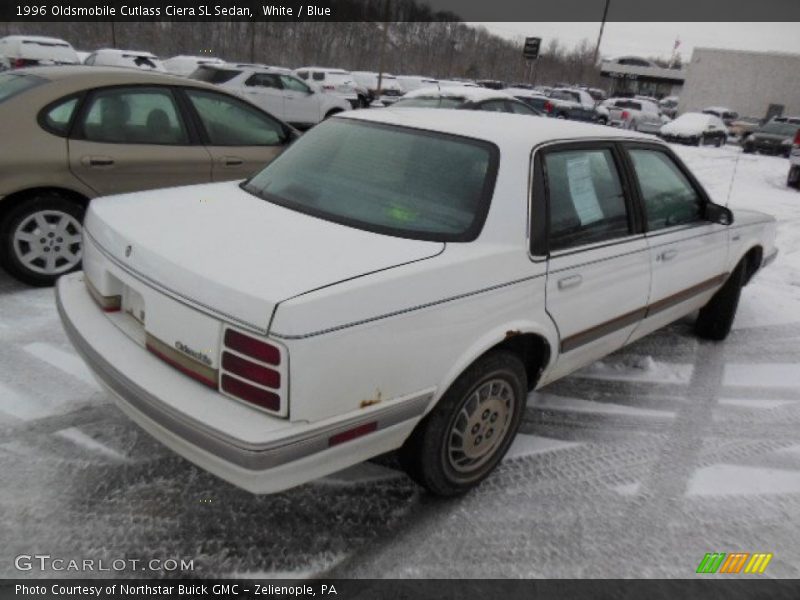 White / Blue 1996 Oldsmobile Cutlass Ciera SL Sedan