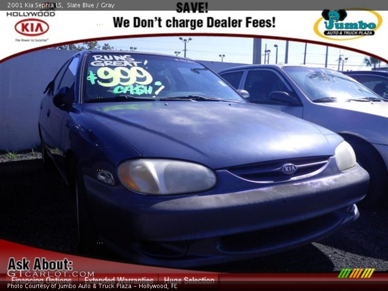 Slate Blue / Gray 2001 Kia Sephia LS