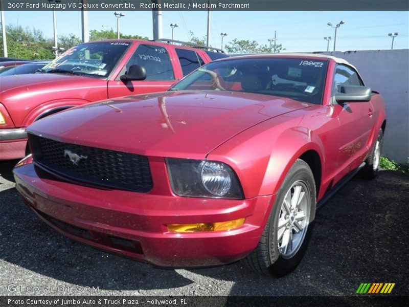 Redfire Metallic / Medium Parchment 2007 Ford Mustang V6 Deluxe Convertible