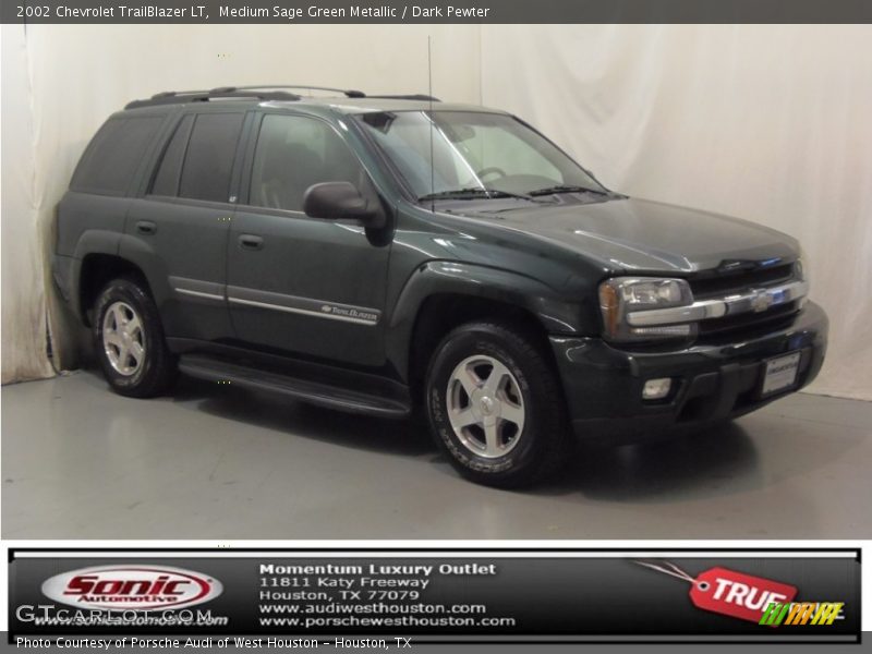 Medium Sage Green Metallic / Dark Pewter 2002 Chevrolet TrailBlazer LT