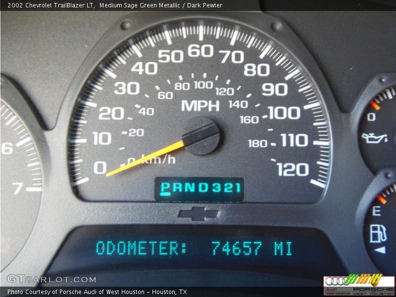 Medium Sage Green Metallic / Dark Pewter 2002 Chevrolet TrailBlazer LT